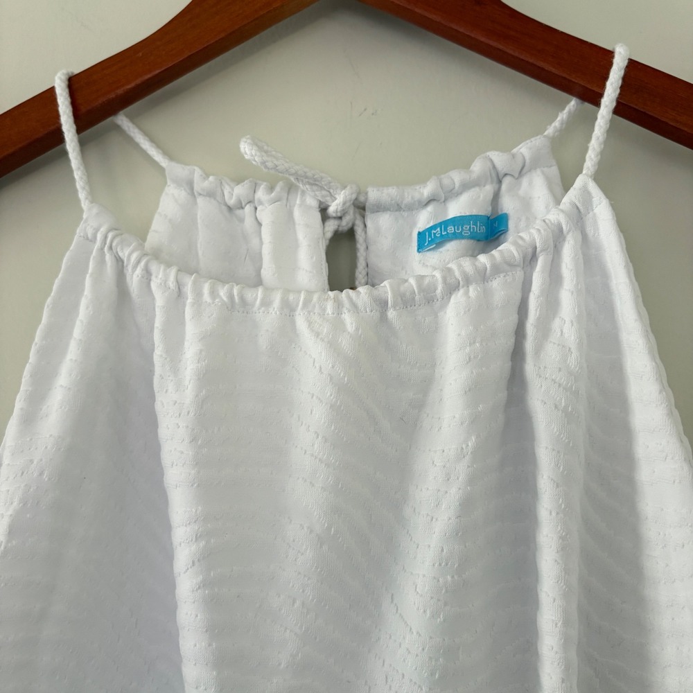 J.McLaughlin Womens White Textured Halter Top Rope Tie Shelf Bra Size M‎ USA - Picture 10 of 13